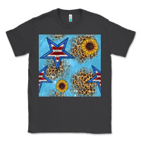 Smoke american star and sunflower seamless  pattern Classic Tee - BundleAndBundleShop