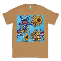 Toasted Coconut american star and sunflower seamless  pattern Classic Tee - BundleAndBundleShop