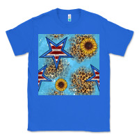 True Royal american star and sunflower seamless  pattern Classic Tee - BundleAndBundleShop