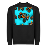 Black monster truck pre teen seamless pattern Heavyweight Sweatshirt - HRA Design Shop