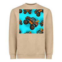 Monster Truck Pre Teen Seamless Pattern Heavyweight Sweatshirt | Teevron