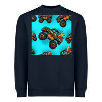 Navy monster truck pre teen seamless pattern Heavyweight Sweatshirt - HRA Design Shop