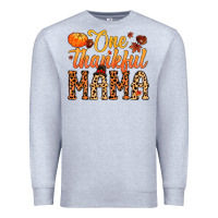 Heather Grey one thankful mama Premium Sweatshirt - MaliasSmallBusiness