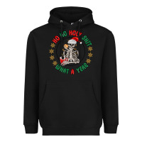 Black ho ho holly shit skeleton santa Heavyweight Hoodie - MaliasSmallBusiness