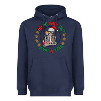 Navy ho ho holly shit skeleton santa Heavyweight Hoodie - MaliasSmallBusiness