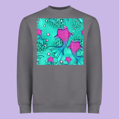 Mermaid Tail Seamless Pattern Heavyweight Sweatshirt Designed By Hra Design Shop