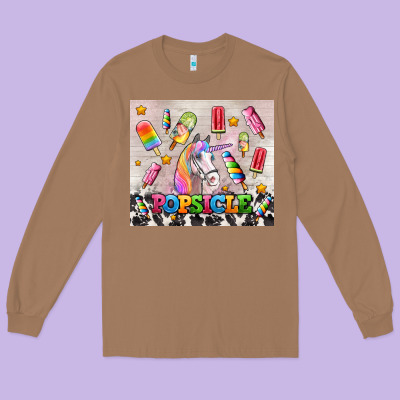 Popsicle's And Unicorn Long Sleeve Tee Designed By Adodesignshop