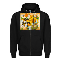 Black bee happy Zipper Hoodie - MaliasSmallBusiness