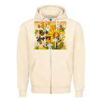 Sandshell bee happy Zipper Hoodie - MaliasSmallBusiness