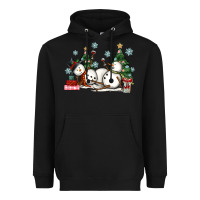 Black christmas snowmen with wine Heavyweight Hoodie - MaliasSmallBusiness
