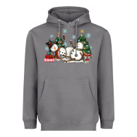 Storm christmas snowmen with wine Heavyweight Hoodie - MaliasSmallBusiness