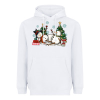 White christmas snowmen with wine Heavyweight Hoodie - MaliasSmallBusiness