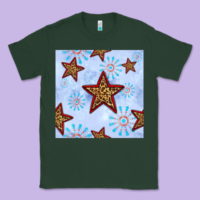 4th Of July Leopard Star Seamless Pattern Classic Tee Designed By Bundleandbundleshop