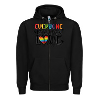 Black everyone deserves love Zipper Hoodie - MaliasSmallBusiness