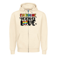Sandshell everyone deserves love Zipper Hoodie - MaliasSmallBusiness