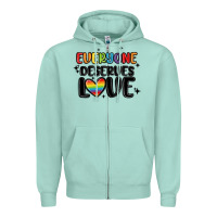 Seafoam everyone deserves love Zipper Hoodie - MaliasSmallBusiness
