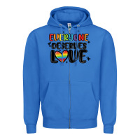 True Royal everyone deserves love Zipper Hoodie - MaliasSmallBusiness