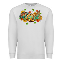 Dove Grey thankful pumpkins Premium Sweatshirt - MaliasSmallBusiness