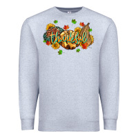 Heather Grey thankful pumpkins Premium Sweatshirt - MaliasSmallBusiness