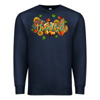 Navy thankful pumpkins Premium Sweatshirt - MaliasSmallBusiness