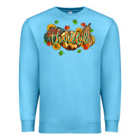 Ocean Blue thankful pumpkins Premium Sweatshirt - MaliasSmallBusiness