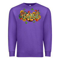 Purple thankful pumpkins Premium Sweatshirt - MaliasSmallBusiness
