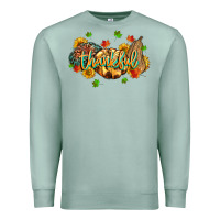 Seafoam thankful pumpkins Premium Sweatshirt - MaliasSmallBusiness
