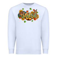 White thankful pumpkins Premium Sweatshirt - MaliasSmallBusiness