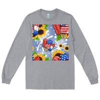 Heather Grey patriotic popsicle Long Sleeve Tee - BundleAndBundleShop