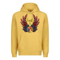 Antique Gold angel wings softball Premium Hoodie - Jasminsmagicworld