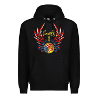 Black angel wings softball Premium Hoodie - Jasminsmagicworld