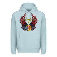 Blue Mist angel wings softball Premium Hoodie - Jasminsmagicworld
