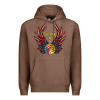 Chestnut angel wings softball Premium Hoodie - Jasminsmagicworld