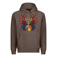 Coffee angel wings softball Premium Hoodie - Jasminsmagicworld