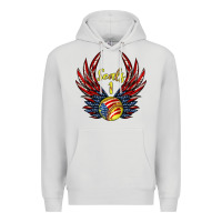 Dove Grey angel wings softball Premium Hoodie - Jasminsmagicworld