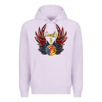 Lilac angel wings softball Premium Hoodie - Jasminsmagicworld