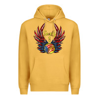 Mustard angel wings softball Premium Hoodie - Jasminsmagicworld