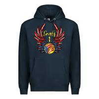 Navy angel wings softball Premium Hoodie - Jasminsmagicworld