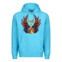 Ocean Blue angel wings softball Premium Hoodie - Jasminsmagicworld
