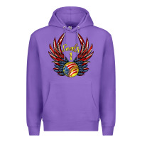Purple angel wings softball Premium Hoodie - Jasminsmagicworld