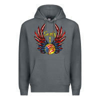Rock angel wings softball Premium Hoodie - Jasminsmagicworld