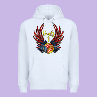Angel Wings Softball Premium Hoodie Designed By Jasminsmagicworld