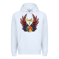 White angel wings softball Premium Hoodie - Jasminsmagicworld