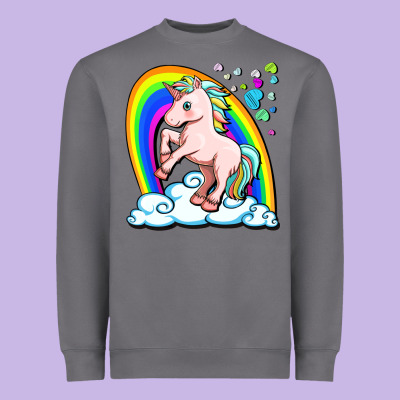 Cute Unicorn With Rainbow Heavyweight Sweatshirt Designed By Fadigitalartstudio