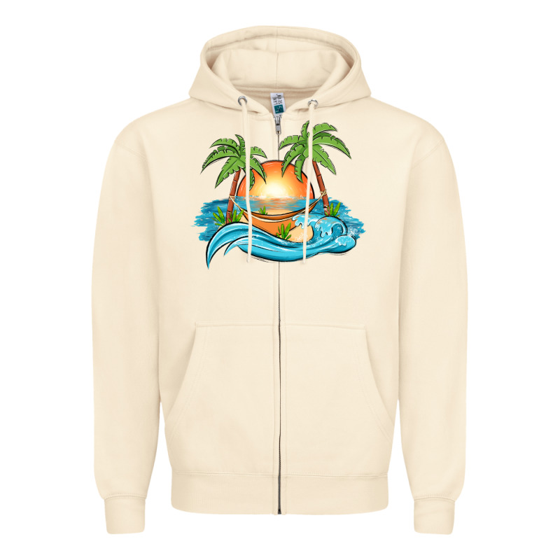 Sunset Beach Scene Zipper Hoodie by MaliasSmallBusiness | Teevron