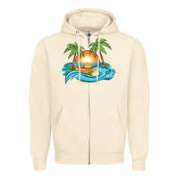 Sandshell sunset beach scene Zipper Hoodie - MaliasSmallBusiness