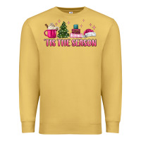 Antique Gold tis the season pink christmas Premium Sweatshirt - MaliasSmallBusiness