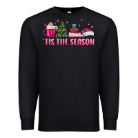 Black tis the season pink christmas Premium Sweatshirt - MaliasSmallBusiness
