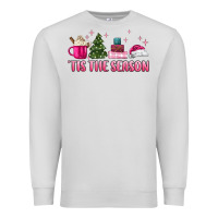 Dove Grey tis the season pink christmas Premium Sweatshirt - MaliasSmallBusiness