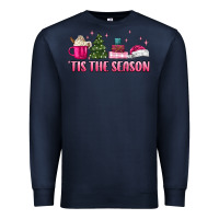 Navy tis the season pink christmas Premium Sweatshirt - MaliasSmallBusiness